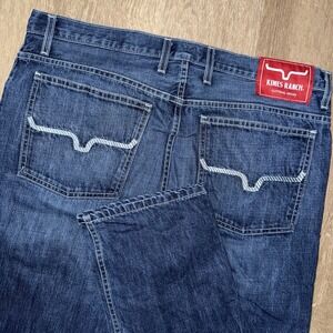 Kimes Ranch Thomas Jeans Mens 36x32 Dark Wash Blue Straight Denim Made In USA